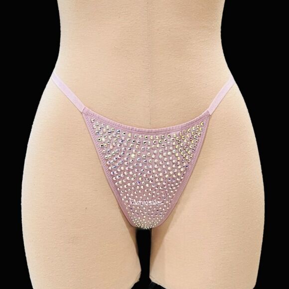Victorias Secret Very Sexy Subtle Shine Bling Crystals VString Thong Panty - Picture 3 of 4